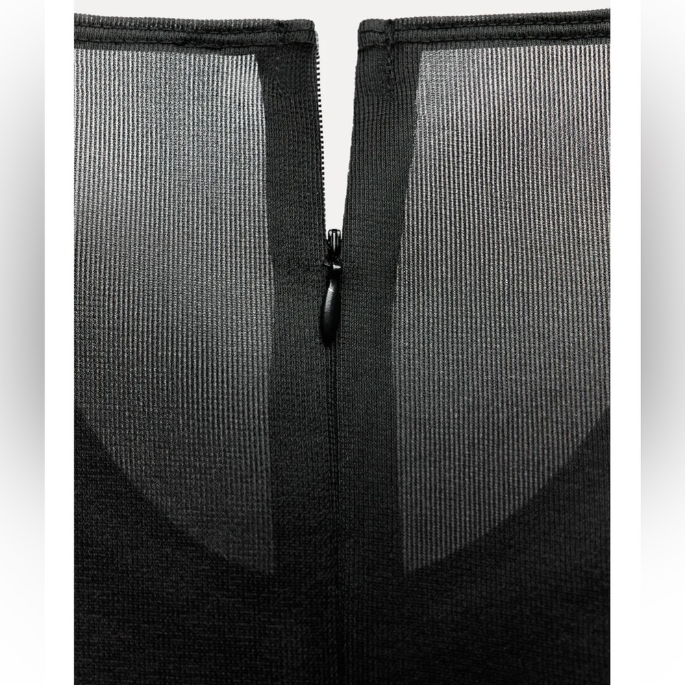 Zara black mesh organza thick long top / mini dress - Picture 8 of 10